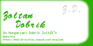 zoltan dobrik business card